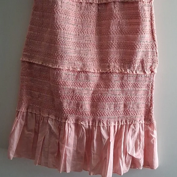 Chelsea & Violet NWT Pink Smocked Bow Shoulder Dress XS - Picture 4 of 7